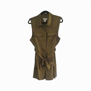 Rachel Zoe Green Satin Romper